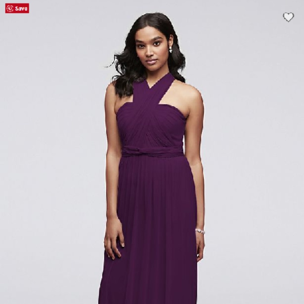 David's Bridal Plum Convertible Bridesmaid Dress